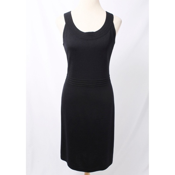 st john black knit dress